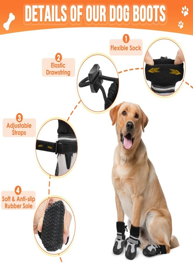 Lukovee Dog Shoes - Waterproof Warm Fleece Lined Dog Booties for Small Medium Large Dogs, Non-Slip Adjustable Dog Boot for Winter Cold Weather (HX,Size 1) - Image 3